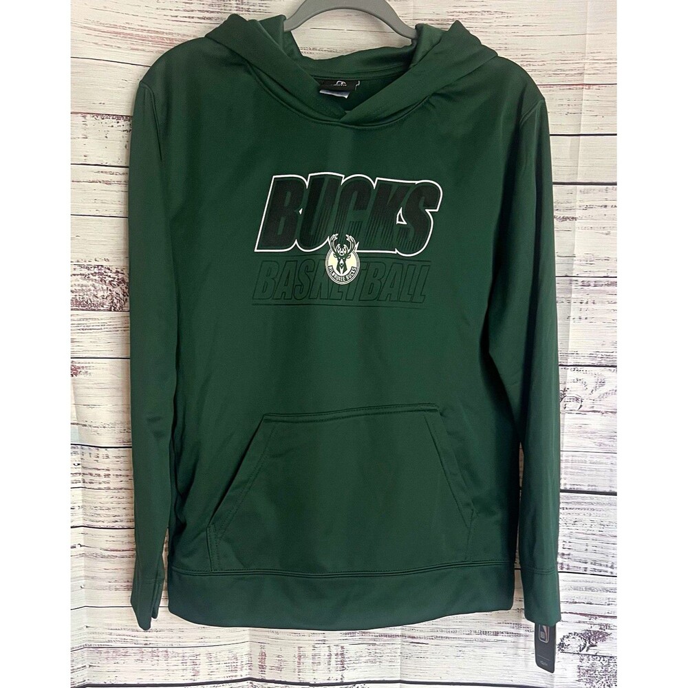 OuterStuff NBA Milwaukee Bucks Youth Green Pullover Hoodie Sweatshirt 14/16